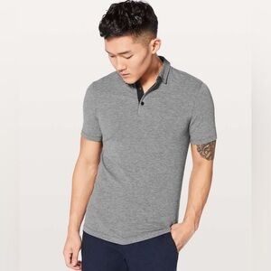 Lululemon Evolution Short Sleeve Silverescent Polo Heathered size M
